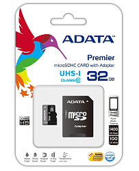 Micro SD 32Gb A-Data Class 10 Premier UHS-I с адаптером SD