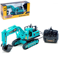 Экскаватор на р/у «Строитель», работает от батареек, масштаб 1:18