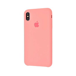 Задняя накладка Silicone CASE для iPhone XS Max розовая (не оригинал)
