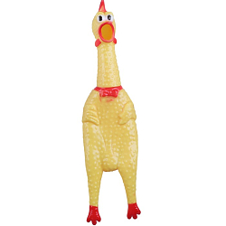 Игрушка пищащая «Задумчивая курица» для собак, 28 см, жёлтая