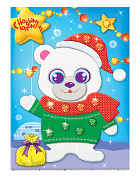 Новогодняя аппликация самоклеящейся тканью "Мишка" Школа талантов 2108224