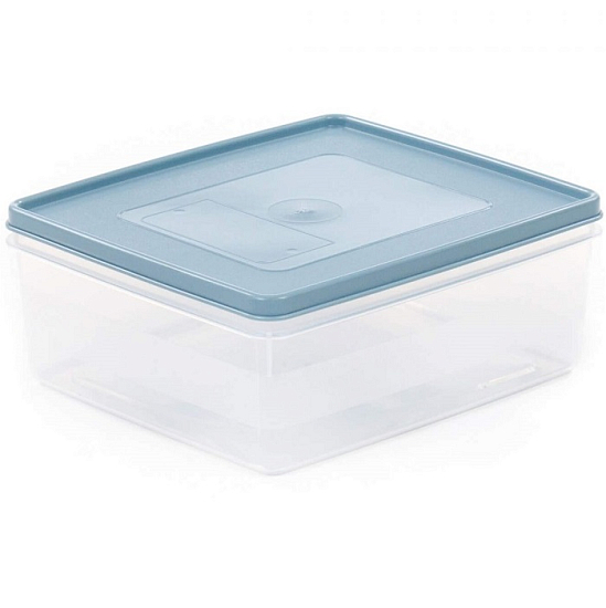 Контейнер Dolcezza №13 с крышкой, 2л (прозрачный, крышка серо-голубая)