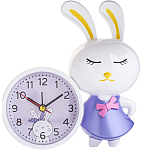 Часы - будильник настольные «Зайка», плавный ход, циферблат d-8.7 см, 15×16 см, АА 5180703