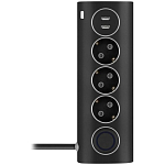Сетевой фильтр  1.5м ROMBICA NEO WC3U PSE-002, черный, 3 розетки, 2USB, 16A