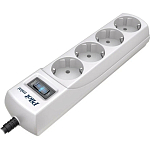 Сетевой фильтр  5.0м PILOT mini, 4 розетки, с выкл., с/з, предохранитель, белый