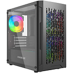 Корпус Powercase Mistral Micro D3B ARGB, Tempered Glass, 2x 140mm ARGB PWM+1x 120mm ARGB PWM, чёрный, mATX  (CMMDB-A3)
