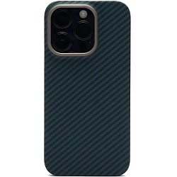 Задняя накладка K-Doo Kevlar для iPhone 15 Pro Max, под карбон, синий