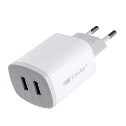 Сетевое ЗУ 2USB 2.4A EARLDOM ET-141 Lightninig белый
