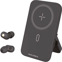 Внешний АКБ Avalonica AVA-PWB-001 black (5000mAh) + наушники TWS, 18 Вт, MagSafe, QC, PD, Type-C