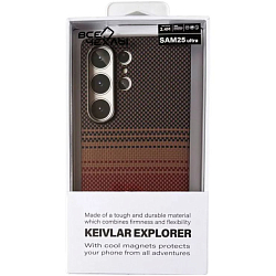 Задняя накладка KEEPHONE KEVILAR VISTA MAGSAFE CARBON ANTISHOCK CASE для Samsung Galaxy S25 ULTRA SUNSET
