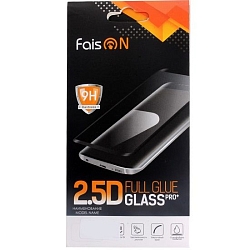 Противоударное стекло 2.5D FAISON для SAMSUNG Galaxy A01/A40 черное, полный клей