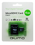 Micro SD  4Gb Qumo Class 4 с адаптером