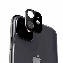 Противоударное стекло на камеру для iPhone 11 черное