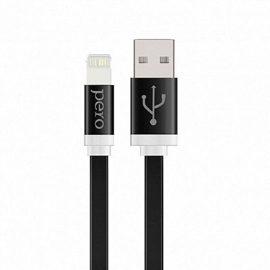 Кабель USB <--> Lightning  0.2м PERO DC-01 черный