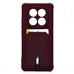 Задняя накладка SC304 с картхолдером для Xiaomi Redmi Note 14 Pro (bordo) (238761)