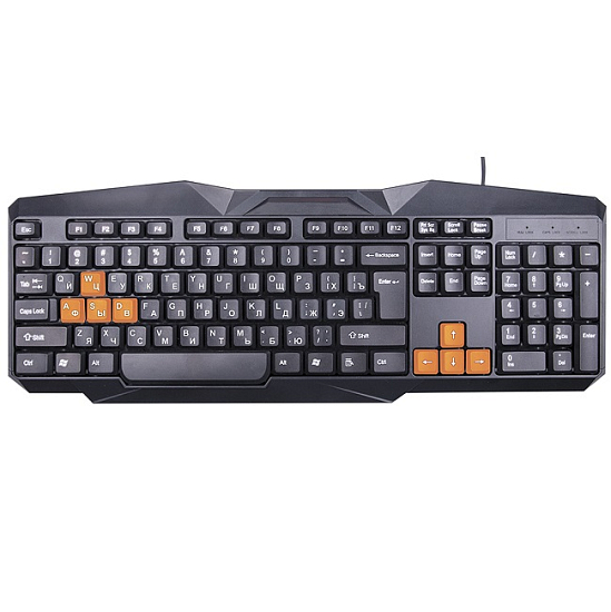 Клавиатура RITMIX RKB-152 черная/оранжевая, USB