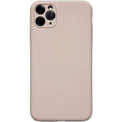 Силиконовый чехол  СТР для iPhone 11 Pro Max бледно-розовый, с отверстием под камеры