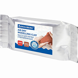 Паста  (масса) для моделирования и лепки BRAUBERG 200г, терракот, ВЫСШЕЕ КАЧЕСТВО, 224442