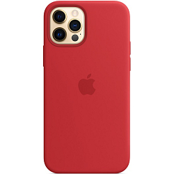 Силиконовый чехол SILICONE CASE для iPhone 12/12 Pro Red (MagSafe + анимация NFC) с LOGO