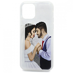 Задняя накладка INSTAGLAMOUR для iPhone 12/12 Pro жидкий с блестками (030)