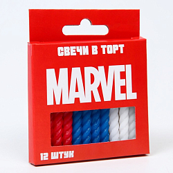 Набор свечей в торт 12 шт "С Днем Рождения", Мстители 6891479