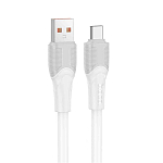Кабель USB <--> Type-C  3.0м HOCO X106 Big bull, белый, 5A