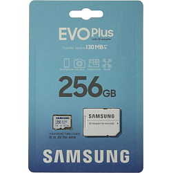 Micro SD 256Gb Samsung Class10 Evo Plus A2 V30 (130Mb/s) MB-MC256KA/RU + адаптер SD