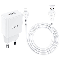 Сетевое ЗУ 1USB 2.1A HOCO N9, Especial, microUSB, белый