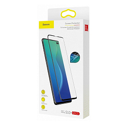 Противоударное стекло BASEUS для SAMSUNG Galaxy S10 Plus, Curved anti-explosion, чёрное