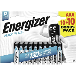 Элемент питания ENERGIZER LR03 MAX PLUS BL-10+10 (120)