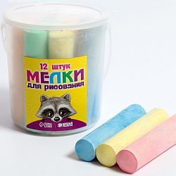 Мелки для рисования, набор 12 шт., 6 цветов, 393 г