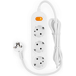 Сетевой удлинитель  1.5м POWER CUBE PC-2-1,5M, белый, 3 розетки, с/з, с выкл.10А