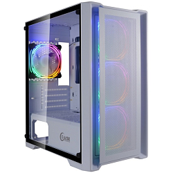 Корпус Powercase Alisio Micro X4W, белый, 4х 120mm 5-color fan, mATX  (CAMIW-L4)