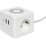 Сетевой удлинитель  1.3м "Куб" 2 гнезда 2USB 2,4А+Type C + Ночник (UBA-CUB-2-TC)