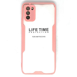 Силиконовый чехол BUBBLE для Xiaomi Poco M3 (Розовый)