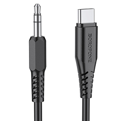 Кабель Jack 3.5 <--> Type-C  1.0м BOROFONE BL8, чёрный
