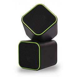 Колонки 2.0 SMARTBUY CUTE SBA-2580 черно-зеленые USB (2*3Вт)