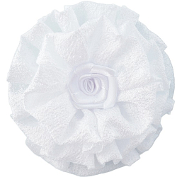 Резинка для волос бант "Школьница" волнушка роза, d-11 см, белый 7915739
