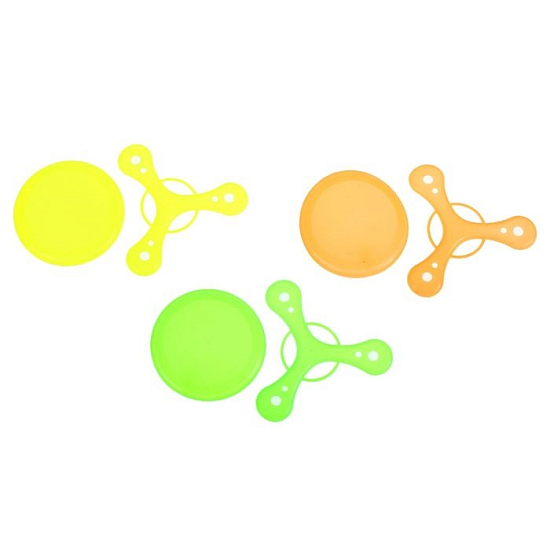 Набор 2 предмета: бумеранг, тарелка, цвета МИКС