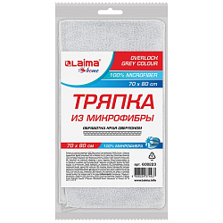 Тряпка для мытья пола из микрофибры 70х80см "OVERLOCK GREY COLOUR" серая LAIMA HOME, 608223