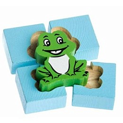Деревянный пазл "Лягушка" (5 деталей)