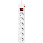 Сетевой фильтр  5.0м SMARTBUY SBSP-6-50-W, белый, 6 розеток, 16А, без з/ш, с з/к, ПВС 3x1.0 мм²