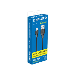Кабель USB <--> microUSB  2.0м EXPLOYD EX-K-486 Classic чёрный