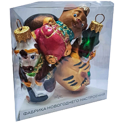 Набор "Зверюшки", из 4 фигурок, в треугольной тубе