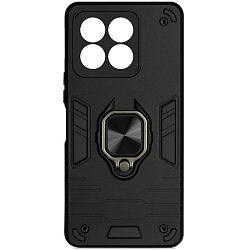 Задняя накладка DF для Honor X8b DF hwArmor-12 (black) с кольцом и металлической пластиной для магнитного держателя