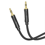 Кабель Jack 3.5 <--> Jack 3.5  1.0м HOCO UPA16, плоский, чёрный