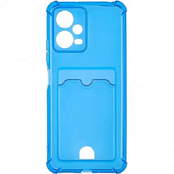 Задняя накладка ZIBELINO Silicone Card Holder для Xiaomi Poco X5 Pro 5G (синий) защита камеры