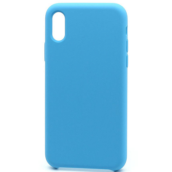Задняя накладка Silicone CASE для iPhone X голубая (не оригинал)