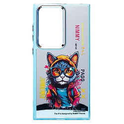 Задняя накладка PC092 для Samsung Galaxy S24 Ultra (кот) (transparent)