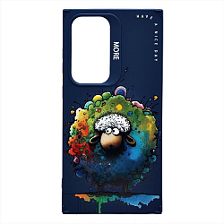 Задняя накладка SC335 для Samsung Galaxy S24 Ultra  (овечка) (dark blue) (232925)